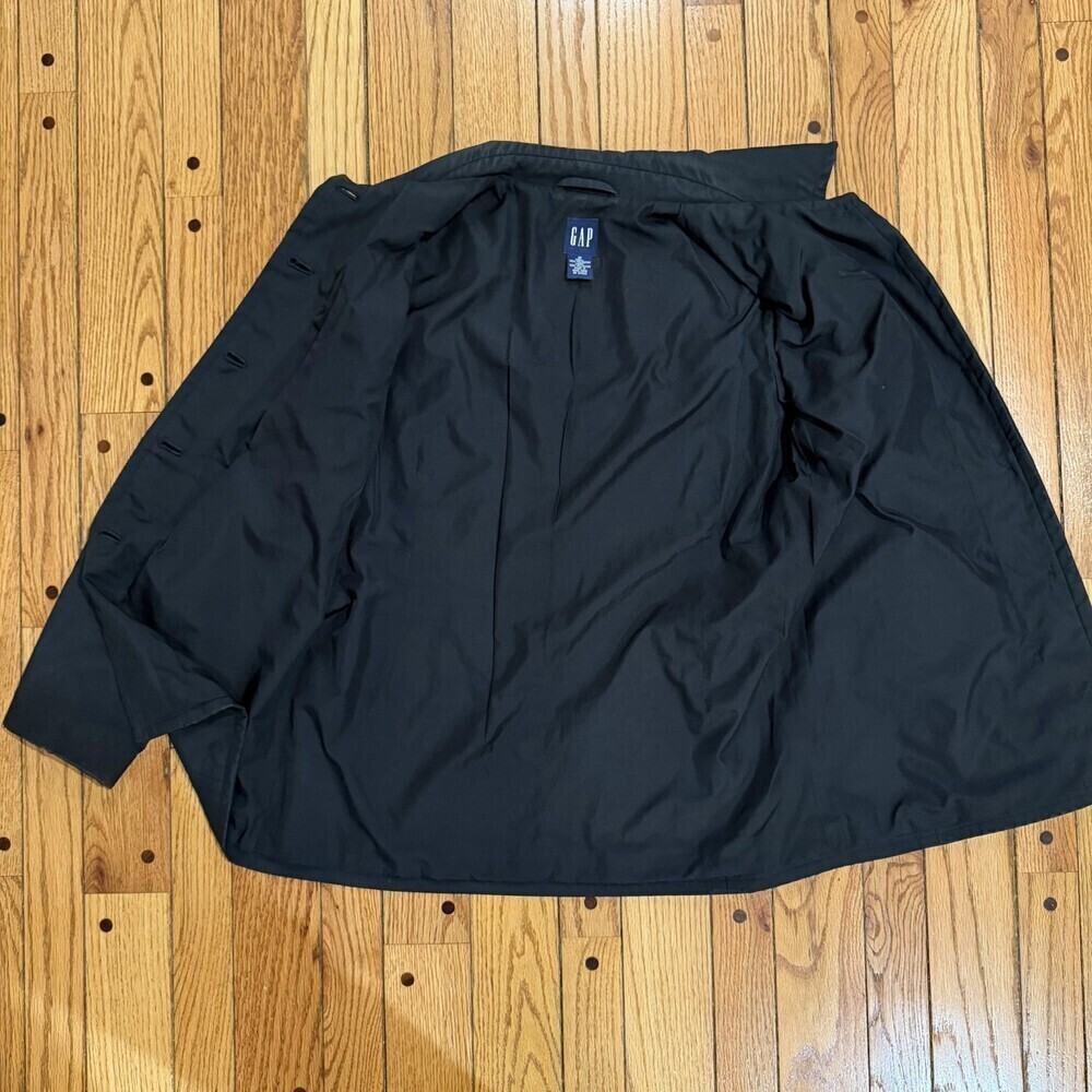 Women’s GAP Black Coat Jacket Medium Button Front Lightweight Classic Fit - Picture 5 of 9